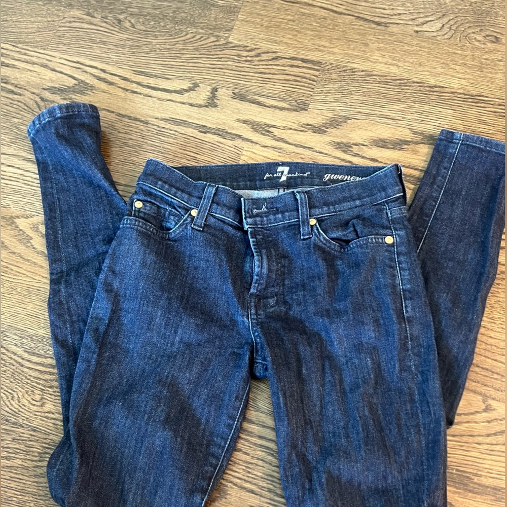 Seven skinny jeans dark denim size 25 mid rise